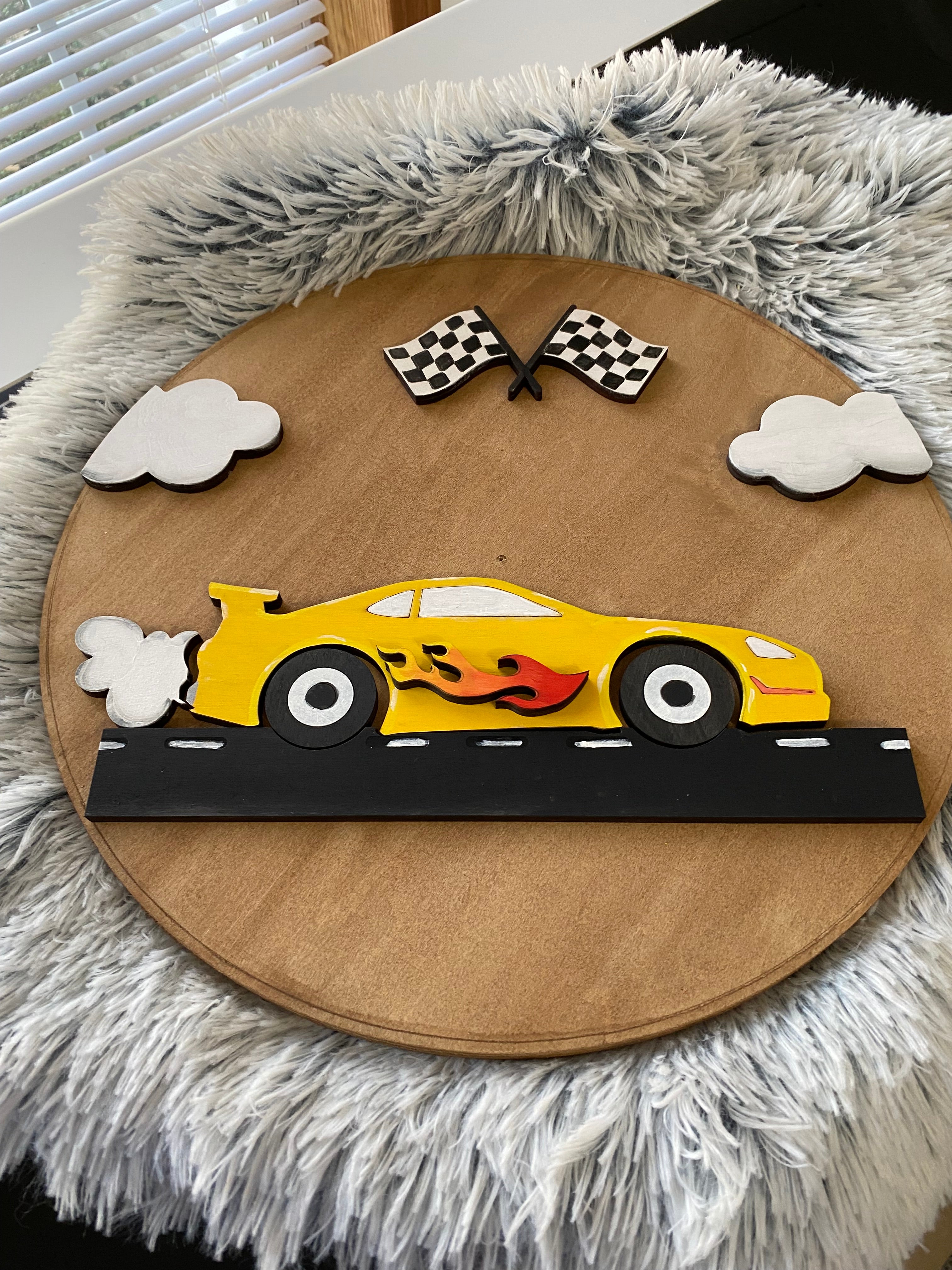 Race car room sign