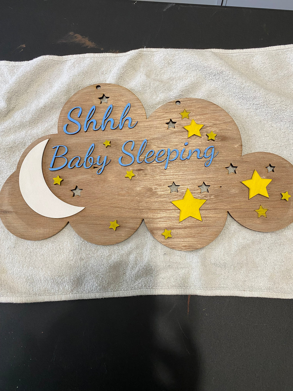 Baby sleeping door hanger