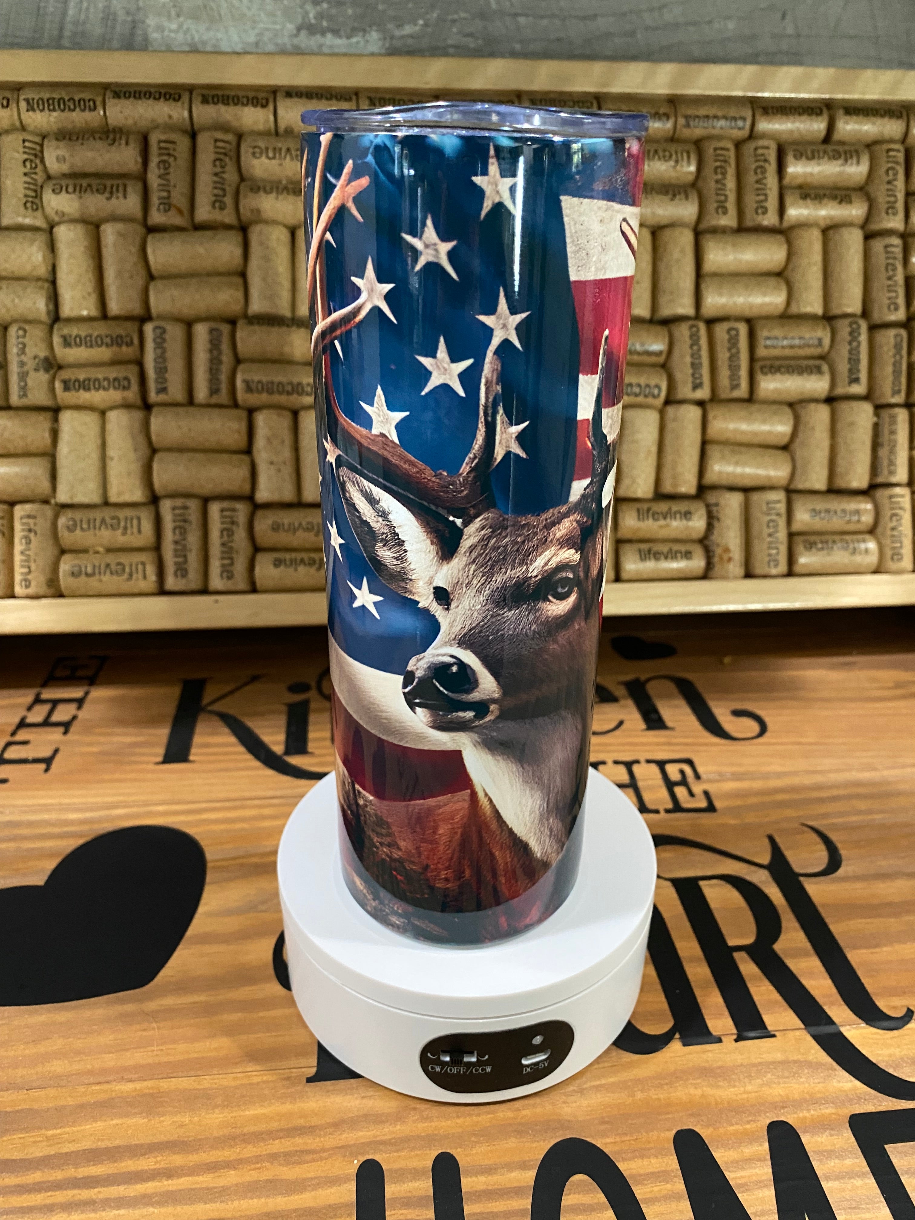 Patriotic deer tumbler