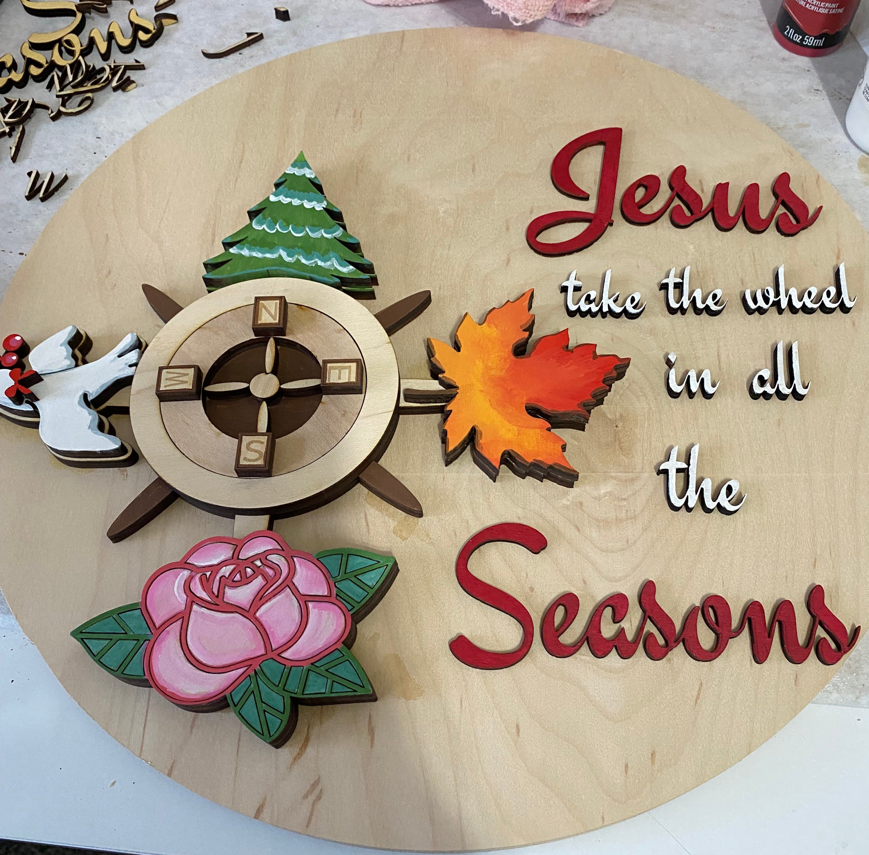 Jesus take the wheel door hanger