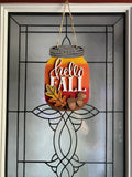 Fall mason jar door hanger