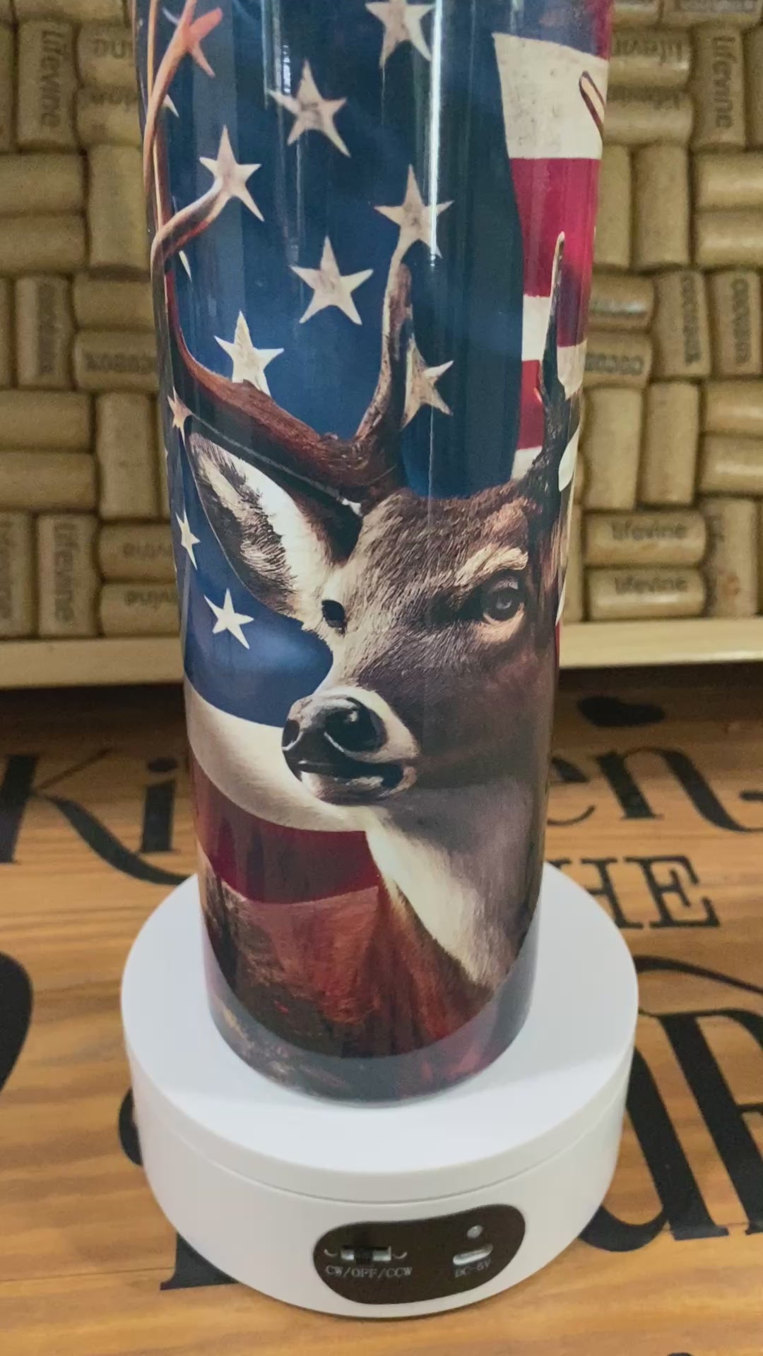 Patriotic deer tumbler